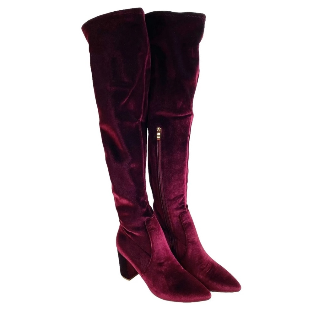Smash Shoes- Malia Over The Knee Boot (Burgundy)